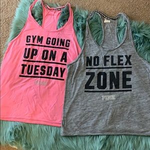 2-PINK Victoria’s Secret racerback tank tops
